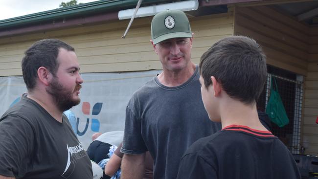 Manly Sea Eagles legend Steve Menzies joined Cordner and Hindmarsh in Lismore Picture: Nicholas Rupolo.