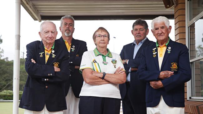 Disgruntled North Manly Bowling Club members. Picture: Adam Yip / Manly Daily