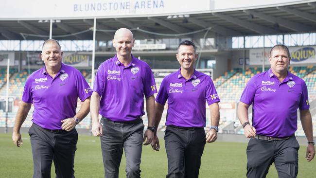 Hurricanes new coach - L-R Darren Berry, Jeff Vaughan, Ricky Ponting and James Hopes. Photograph Eddie Safarik