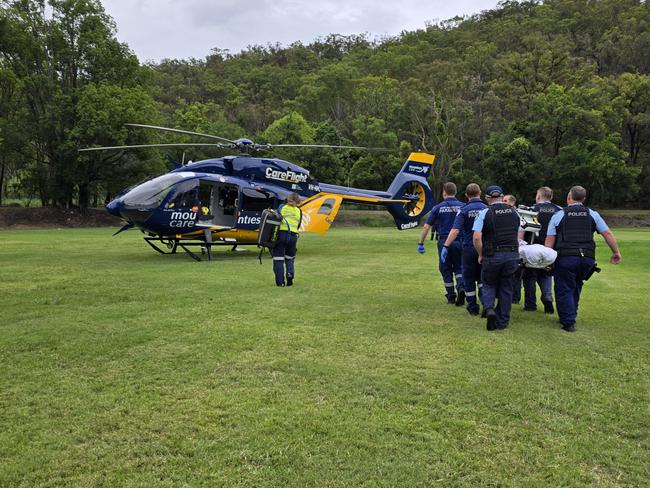 The teenager was injured in a wakeboarding accident along the Hawkesbury River. Picture: CareFlight/Supplied