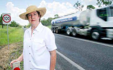 Glenda Mather believes the speed limit on the Bruce Highway at Marlborough should be lowered to reduce the likelihood of accidents. Picture: CHRIS ISON CI--