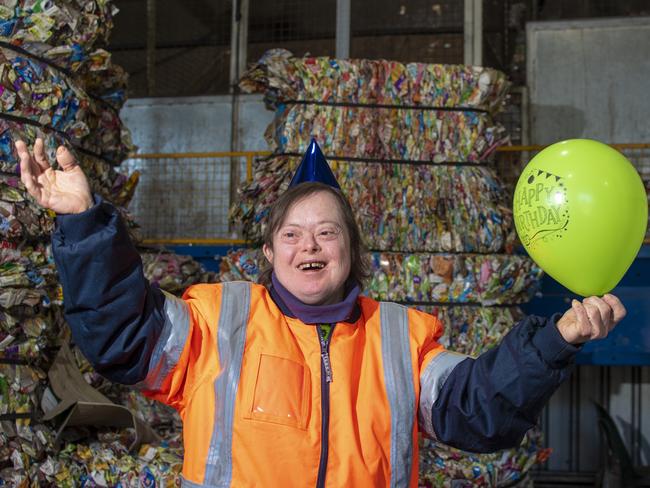 Anuha employee Mandy Harch celebrates the organisations 35th Birthday. PHOTO: ALI KUCHEL