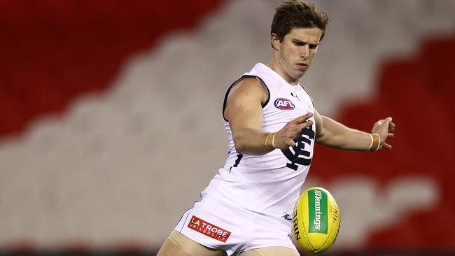 Former Carlton captain Marc Murphy will become the sixth Blue to reach 300 games when he plays the final game of his career against Port Adelaide this weekend Picture: Michael Klein