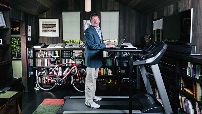 Michael Lewis in his office in California. Picture: Peter Prato