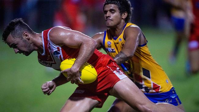 Wanderers take on Waratah in the Australia Day clash at Gardens Oval in the NTFL. Picture: Che Chorley