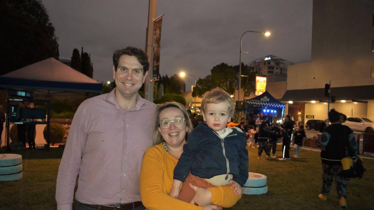 Families &amp; friends enjoy a Friday night out at the Unlock the Block event at Darcy Doyle Place, Ipswich, on August 12, 2022. Picture: Peta McEachern