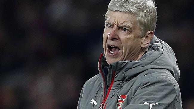 Arsenal's French manager Arsene Wenger reacts.