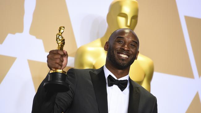 Kobe Bryant, winner of the award for best animated short for "Dear Basketball”