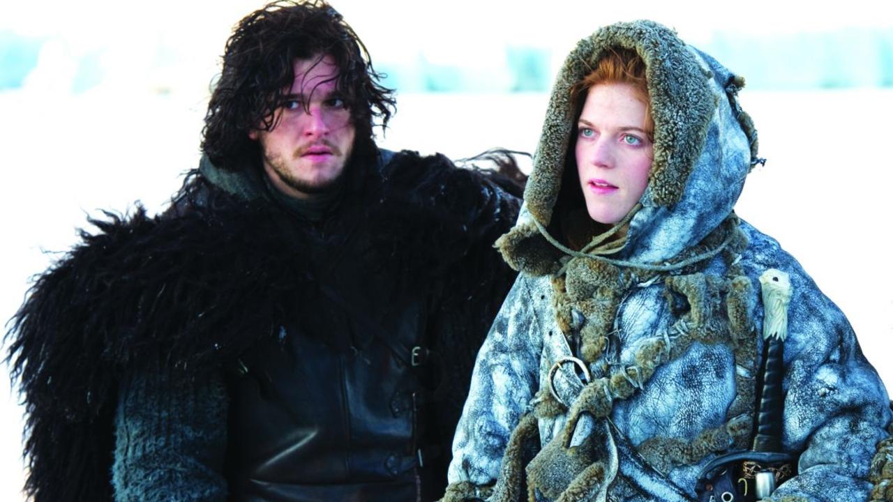 Jon Snow (Kit Harington) and Ygritte (Rose Leslie) in Game of Thrones.