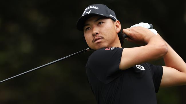 SYDNEY, AUSTRALIA – NOVEMBER 28: Min Woo Lee plays a practise round ahead of the ISPS HANDA Australian Open at The Lakes on November 28, 2023 in Sydney, Australia. (Photo by Matt King/Getty Images)