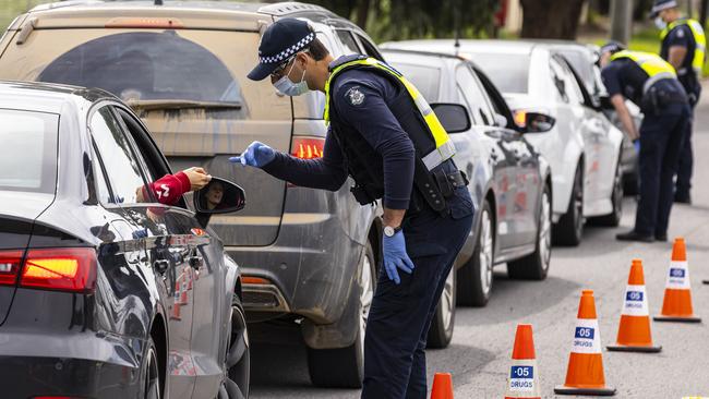 Victoria Police will look at enforcing double demerits during high-danger periods on Victorians roads. Picture: Daniel Pockett