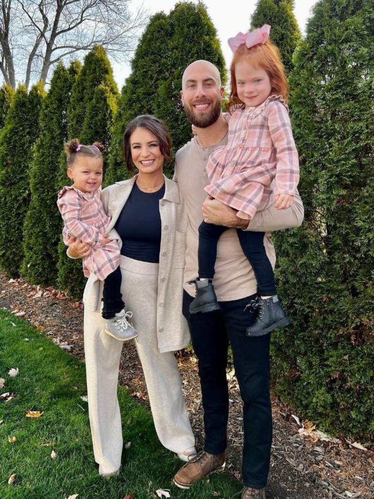 Anthony Bass and his wife, Sydney Rae James, and their two children. Picture: Instagram