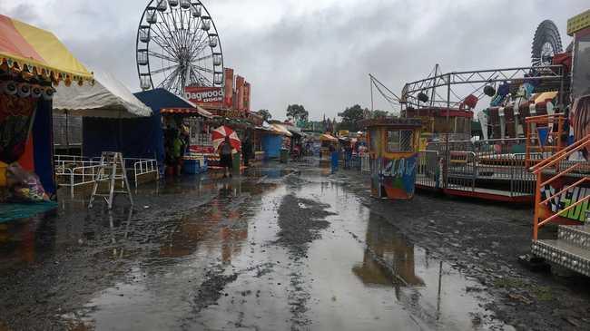 Wet weather at the Heritage Bank Toowoomba Royal Show 2017.