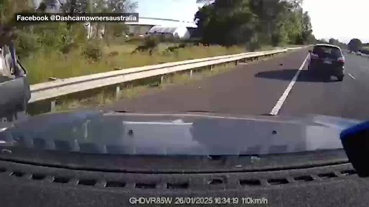 Stupid act causes near-deadly accident on motorway