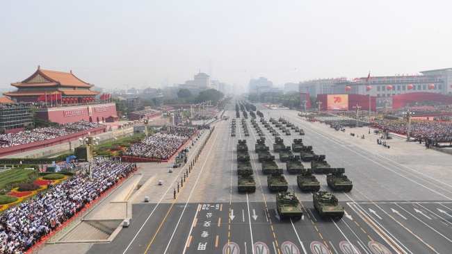 Troops take part in a military parade during the celebrations marking the 70th anniversary of the founding of the People's Republic of China, in Beijing, capital of China, October 1, 2019. Picture: Getty.