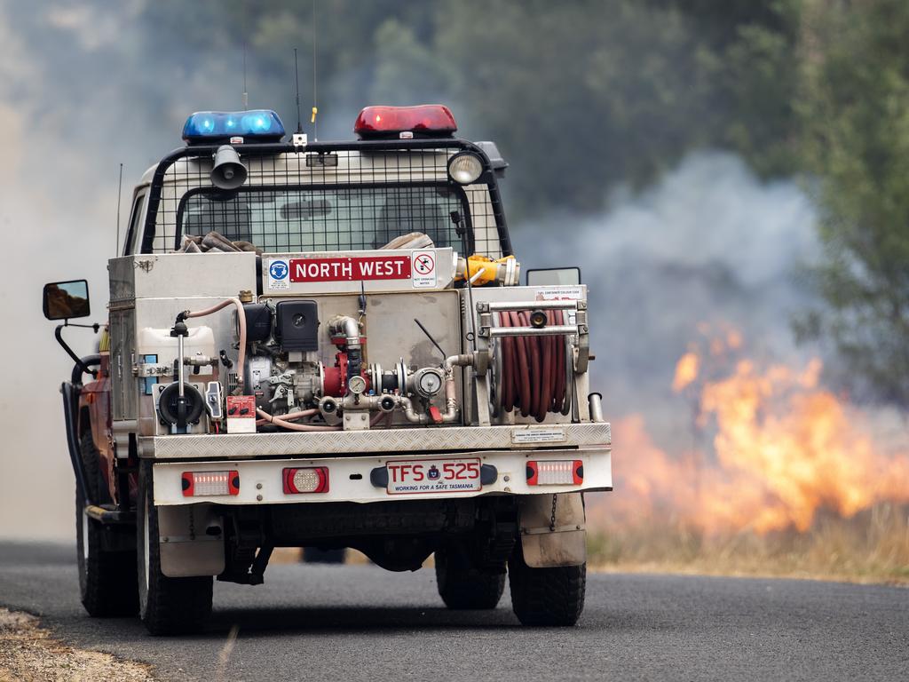 TFS Volunteers during back burning operations at Fingal. PICTURE CHRIS KIDD