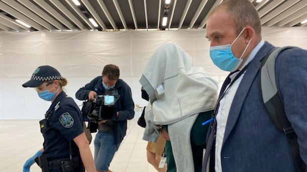 Alessandro Cavuoto, 32, has touched down in Adelaide after being extradited from New South Wales. He allegedly set fire to three people – killing one of them – at Woodville West last week. Picture: 9 News