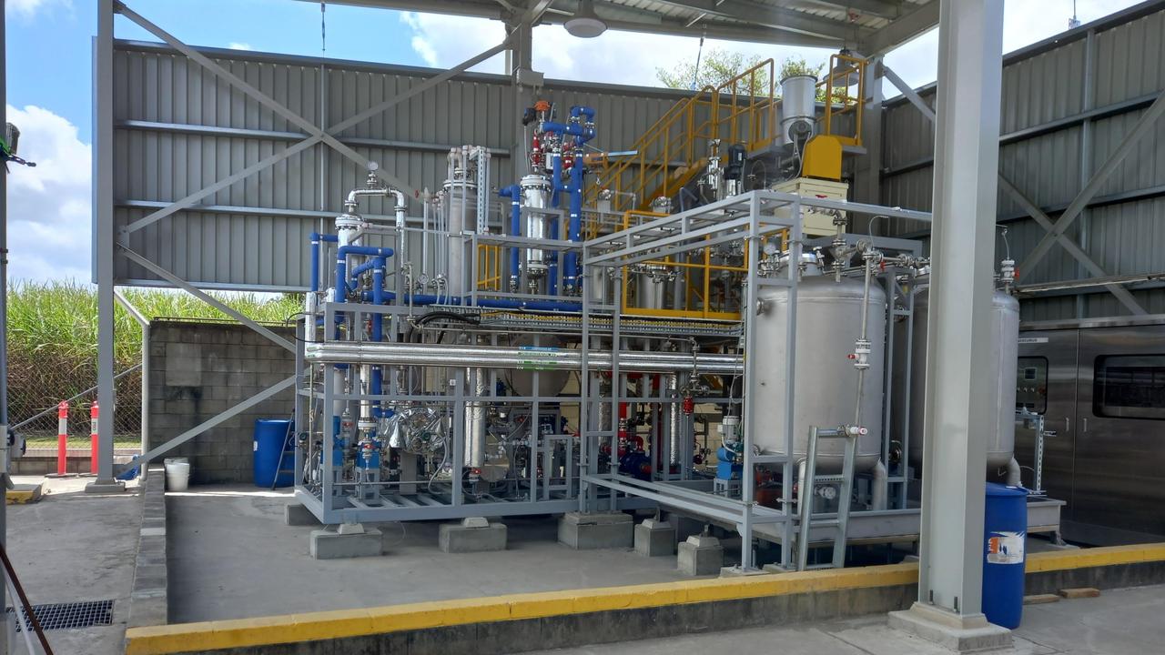 The Mackay Renewable Biocommodities Plant that Mercurius and the Queensland University of Technology will use to transform sugar into 'drop-in' ready jet and diesel fuels plus chemicals to make industrial plastics. Picture: Contributed