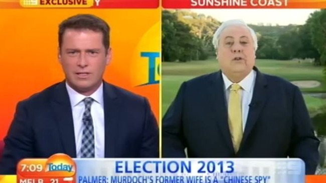 Karl Stefanovic accused billionaire and then-parliamentary candidate Clive Palmer of losing the plot.