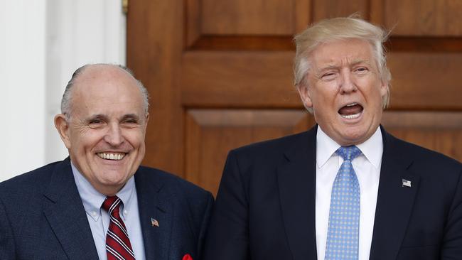 President-elect Donald Trump and Giuliani in 2016. Picture: AP