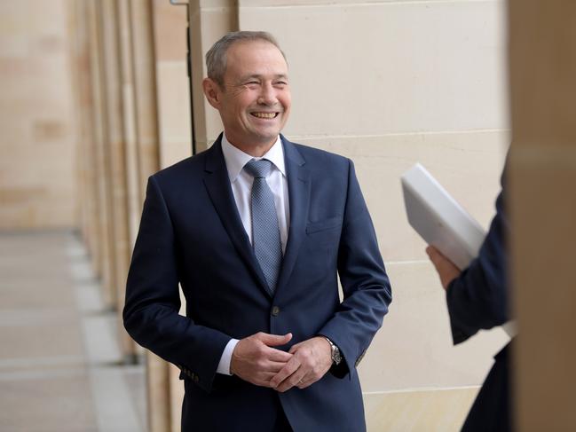 PERTH , AUSTRALIA - NewsWire Photos  MAY 9 2024 .   Premier Roger Cook at WA  Parliament with the budget papers. Picture: NCA NewsWire / Sharon Smit