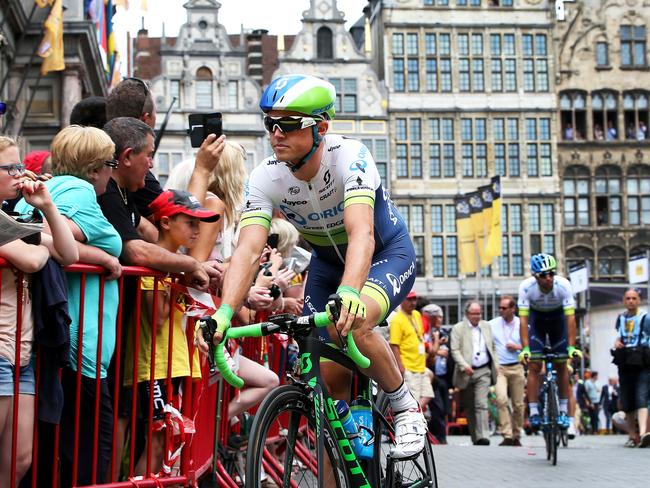 A disappointed Gerrans after being forced to withdraw of a stage in last year’s TDF. Photo Sarah Reed.