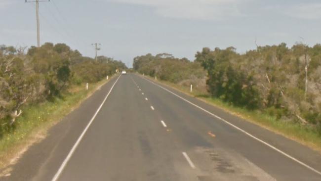 A motorcyclist from Werribee has died after he crashed into a road sign on Cape Paterson Rd in Cape Paterson on Sunday morning. Picture: Google Maps