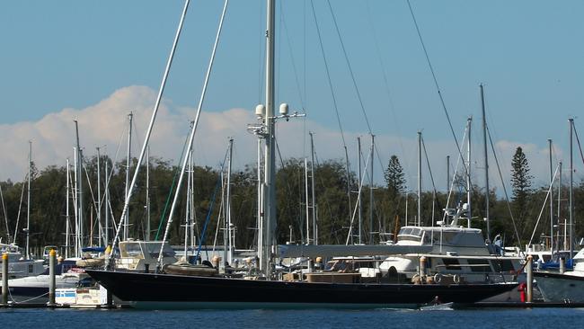 The stunning $25m superyacht Pumula is currently moored at Southport Yacht Club. Picture Mike Batterham