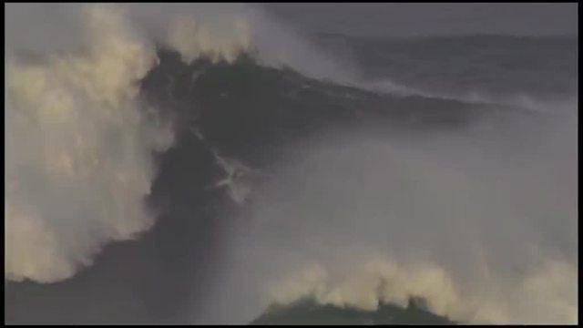 Maya Gabeira wipe-out at Nazaré