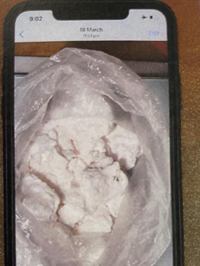 A white powder described as cocaine.