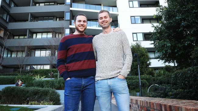 Richard Bonnar and Callum Richardson listed their Marrickville unit this week. John Feder/The Australian.