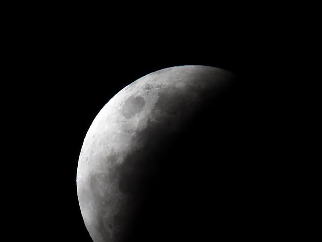 The start of the lunar eclipse from Macedon, Victoria. Picture: Jay Town