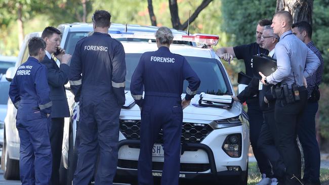 Forensic police at the scene in Boronia.