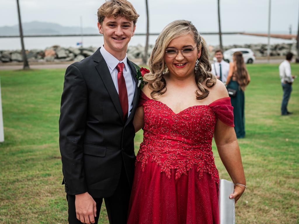 CLASS OF 2024: St Patrick's College Townsville school formal. Year 12 student Zoe Lyons with Josh Morton.