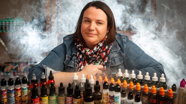 Katherine Poole, owner of Vape Your Way, was a smoker before she turned to vaping and gave up cigarettes. Picture: Matt Turner