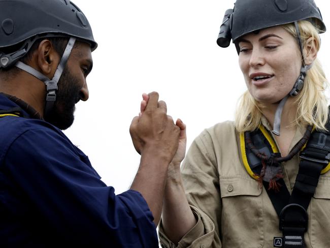 Nazeem Hussain and Keira Maguire in <i>I’m A Celebrity Get Me Out Of Here</i>. Picture: Nigel Wright