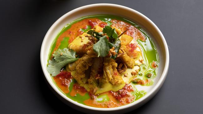 Nice Thai’s Pla Muk Tod – fried squid with coconut cream. Picture: David Kelly