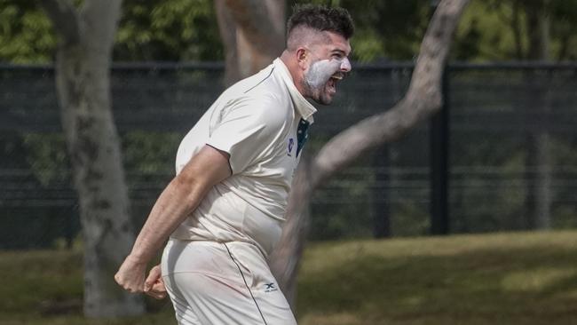 VSDCA cricket: Caulfield v Brighton. Caulfield bowler Ollie Hayes.  Picture: Valeriu Campan