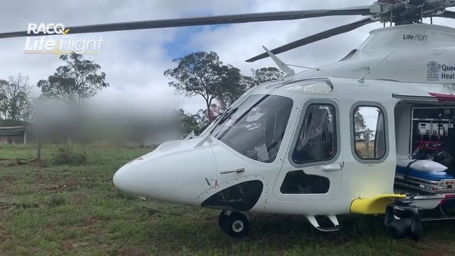 RACQ LifeFlight Rescue airlifts man injured in fall from windmill