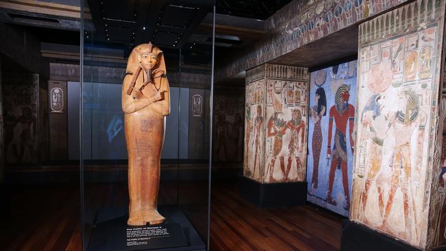 The sarcophagus of Ramses II at Ramses &amp; the Gold of the Pharaohs, at the Australian Museum in Sydney. Picture: Britta Campion/The Australian