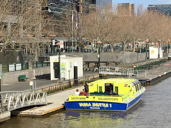WORK has begun to build floating landings for ferry operators stopping at the Southgate waterfront. Pic: Supplied
