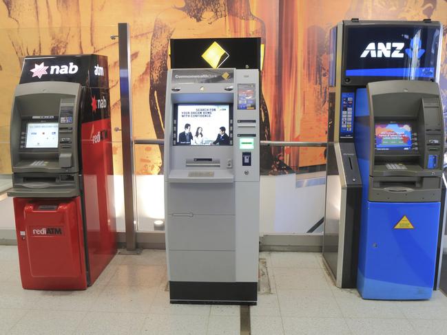 ATM: three of the big four banks' ATMs. Picture: iStock.