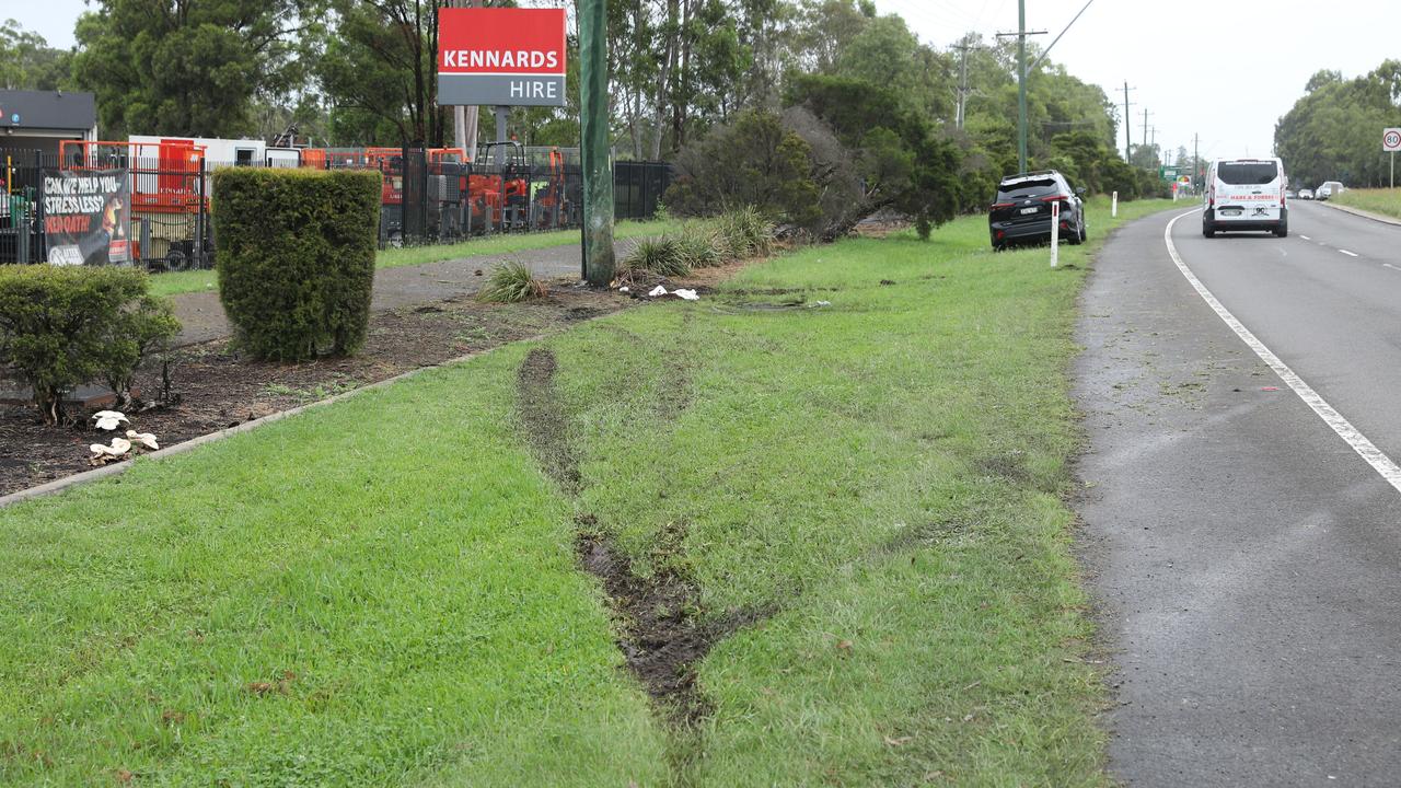 Crash investigators inspected the scene overnight. Picture: Max Mason-Hubers