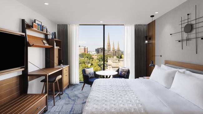 The rooms boast views St Patrick’s Cathedral.