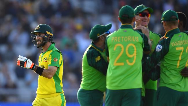 Maxwell didn’t last long in the middle against South Africa. Picture: Getty