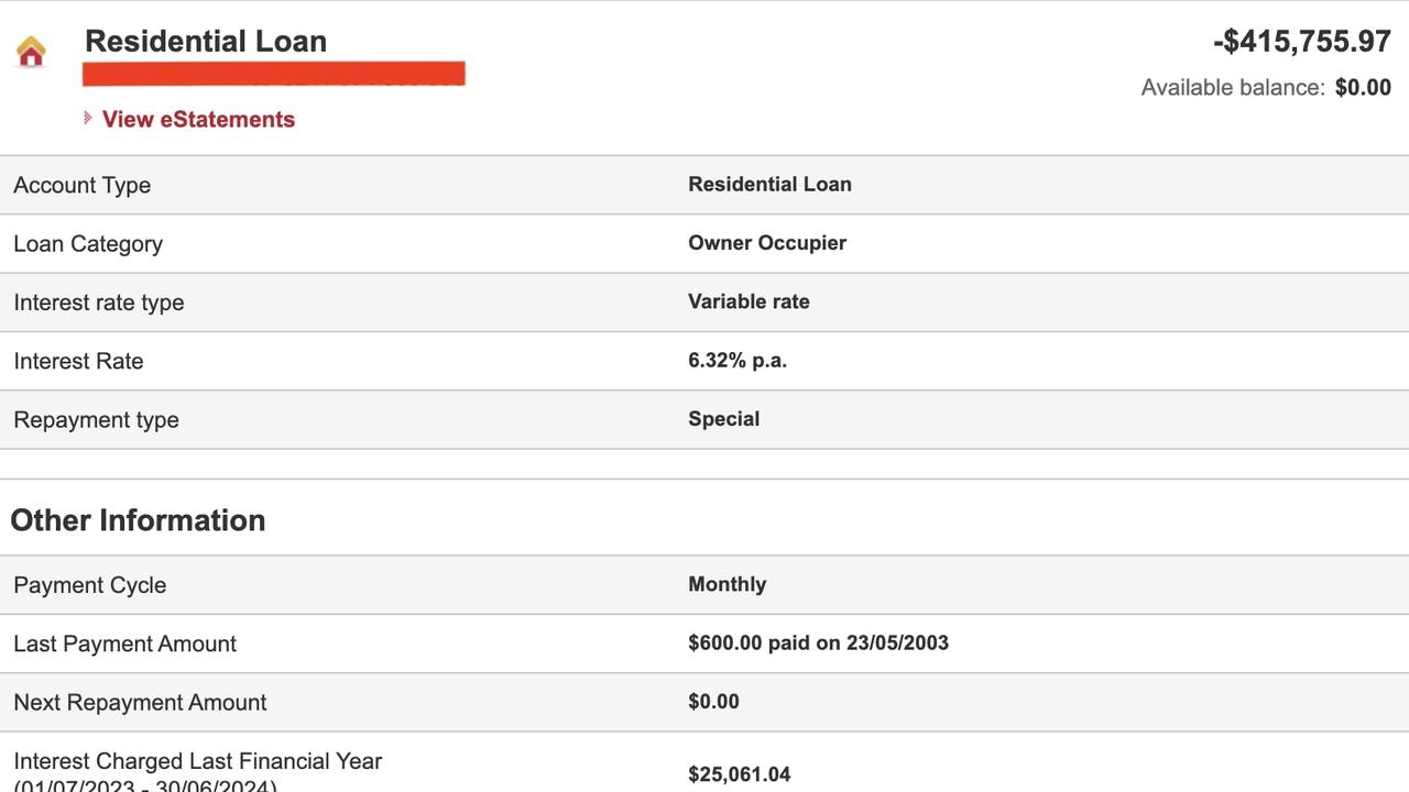 Documents showing the loan details. Picture: Supplied