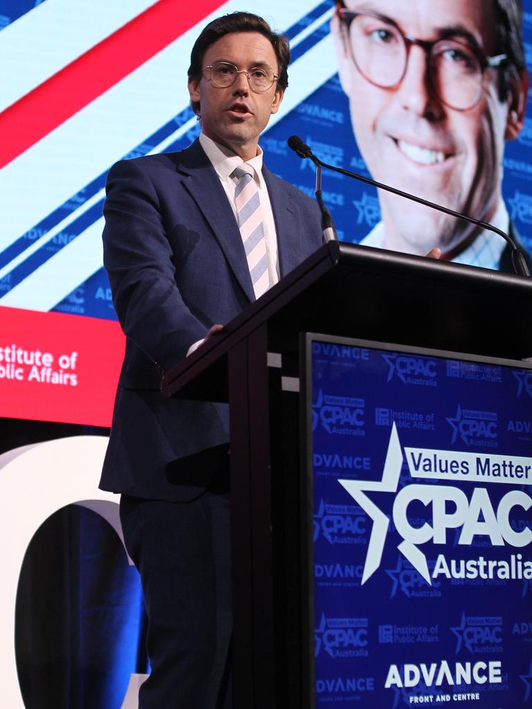 Daniel Wild speaks at the IPA’s CPAC convention in Brisbane. Picture: NewsWire/ Richard Gosling