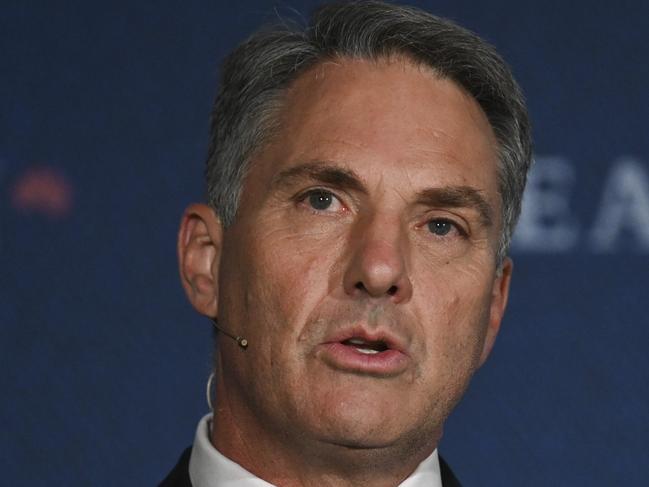 CANBERRA . May 28, 2024: Deputy Prime Minister and Minister for Defence, Richard Marles delivers the Keynote speech at the Defending Australia Dinner at The Australian War Memorial in Canberra . Picture: Martin Ollman