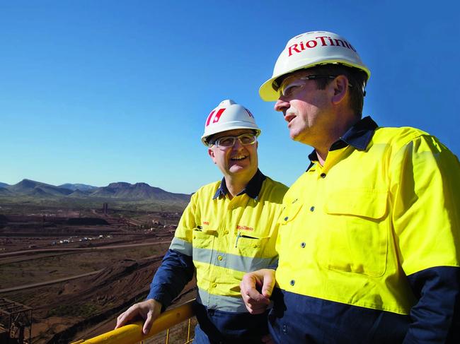 Rio Tinto iron ore boss Chris Salisbury, pictured with WA Premier Mark McGowan, will also leave the company.