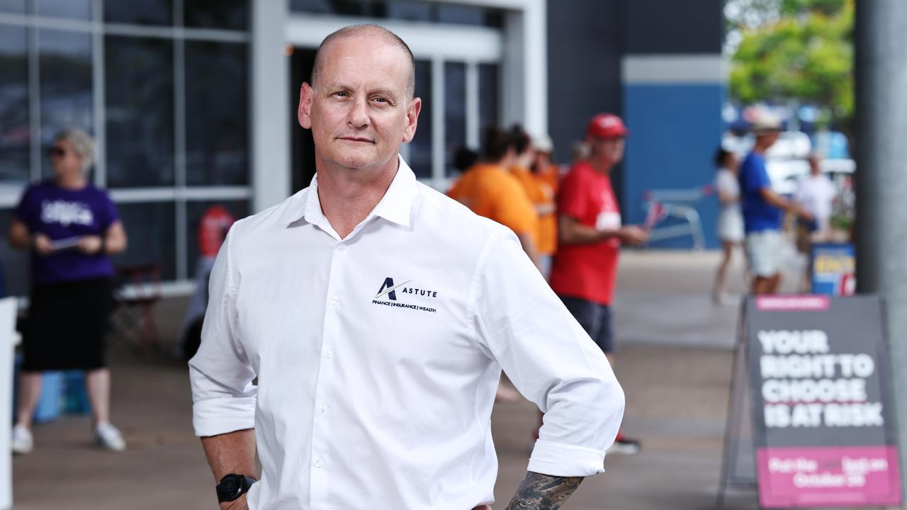 Swinging voter Peter Combs of Mt Sheridan has cast his vote early in the state election, voting for the Labor Party at the pre polling booth at DFO shopping centre, Westcourt. Picture: Brendan Radke